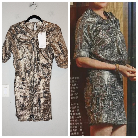 NWT Isabel Marant × H&M Silk mini dress. Cutout elastic back. Size 2 - Picture 1 of 17